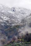 Barranco del Poqueira nevado desde Pampaneira. Paisajes de Granada y la Alpujarra.