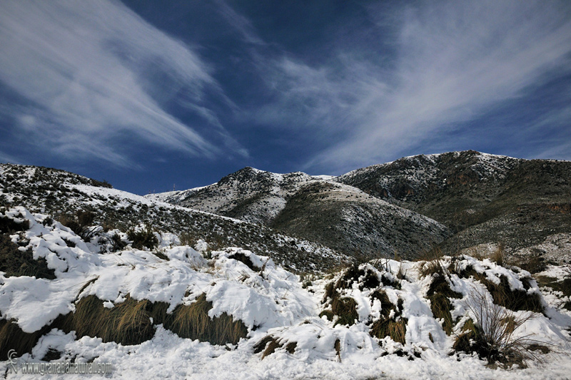 Sierra de Lújar nevada desde la Contraviesa. Paisajes de Granada
